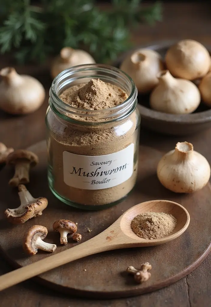 28 Homemade Chicken Bouillon Powder Recipes That Save Money - 6. Savory Mushroom Bouillon Powder