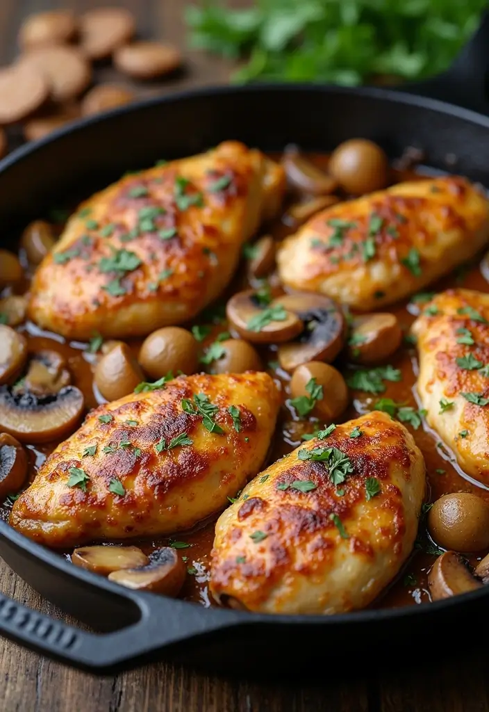 28 Keto Rotisserie Chicken Recipes That Are Fast & Flavorful - 16. Chicken and Mushroom Skillet