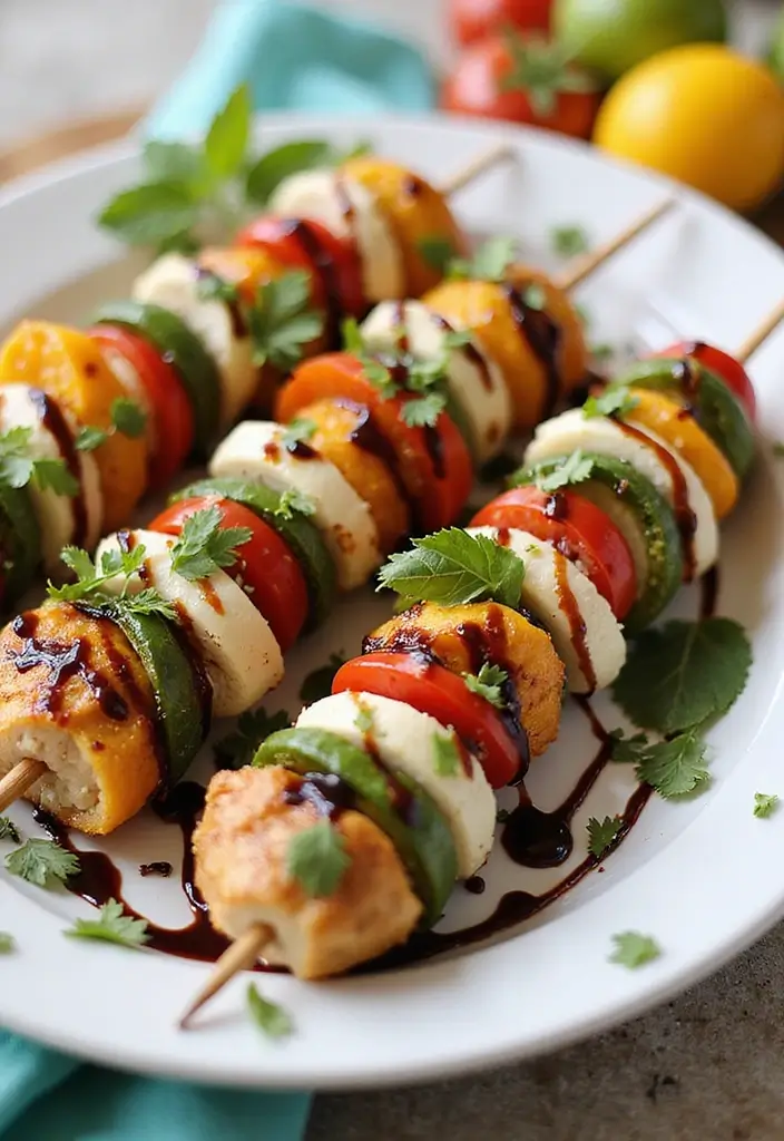 28 Keto Rotisserie Chicken Recipes That Are Fast & Flavorful - 18. Chicken Caprese Skewers