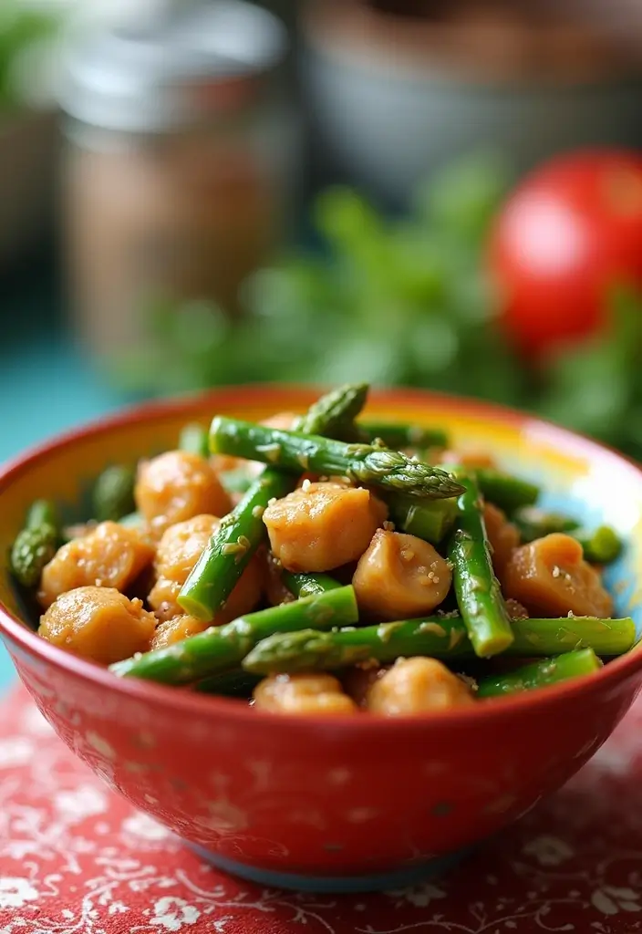 28 Keto Rotisserie Chicken Recipes That Are Fast & Flavorful - 19. Chicken and Asparagus Stir-Fry