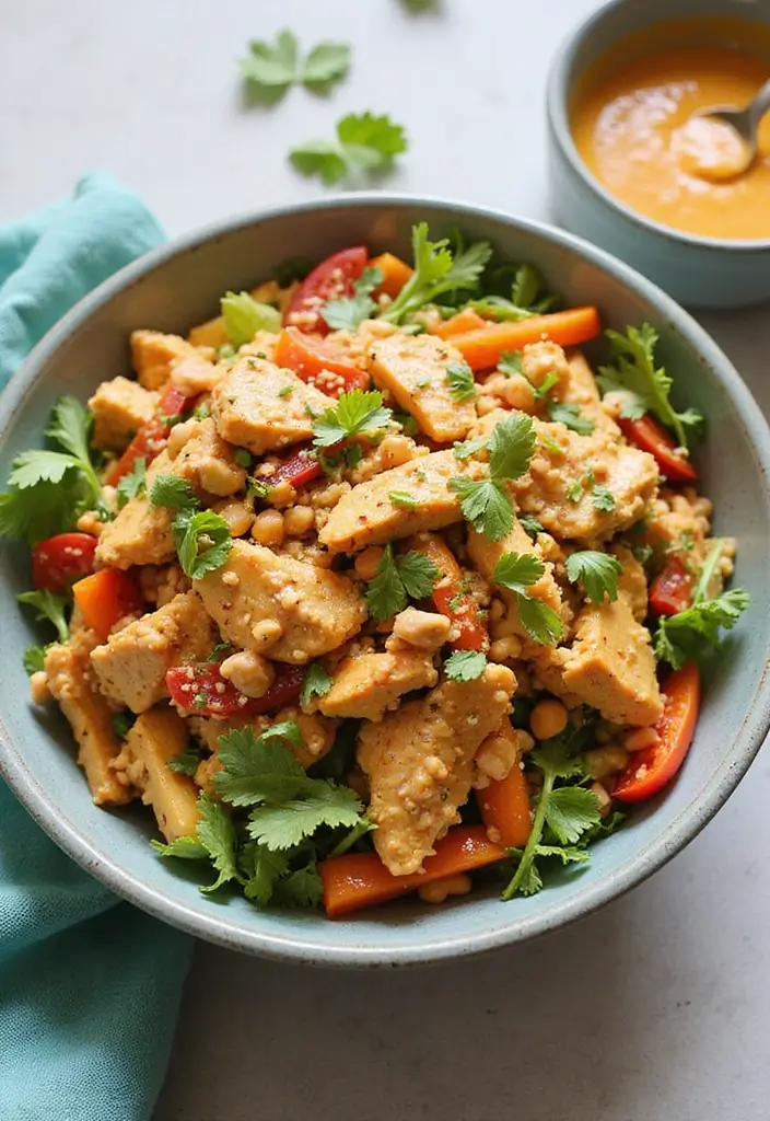 28 Keto Rotisserie Chicken Recipes That Are Fast & Flavorful - 25. Thai Peanut Chicken Salad