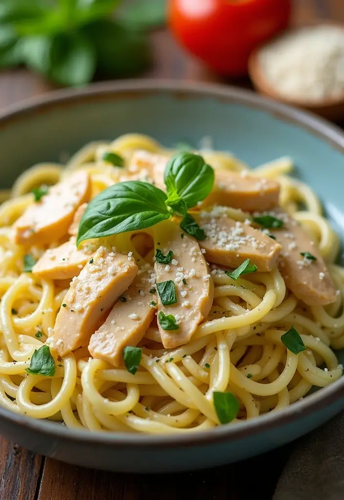 28 Keto Rotisserie Chicken Recipes That Are Fast & Flavorful - 6. Chicken Alfredo Zoodles