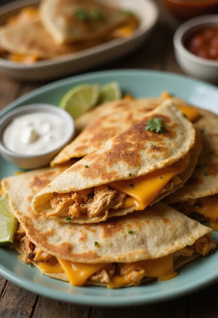 29 Chicken and Cheese Recipes That Are Ooey-Gooey Good - 11. Chicken and Cheese Quesadillas