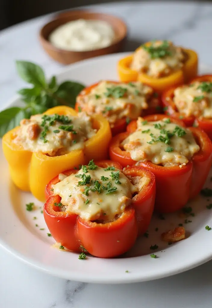 29 Chicken and Cheese Recipes That Are Ooey-Gooey Good - 8. Chicken and Cheese Stuffed Peppers
