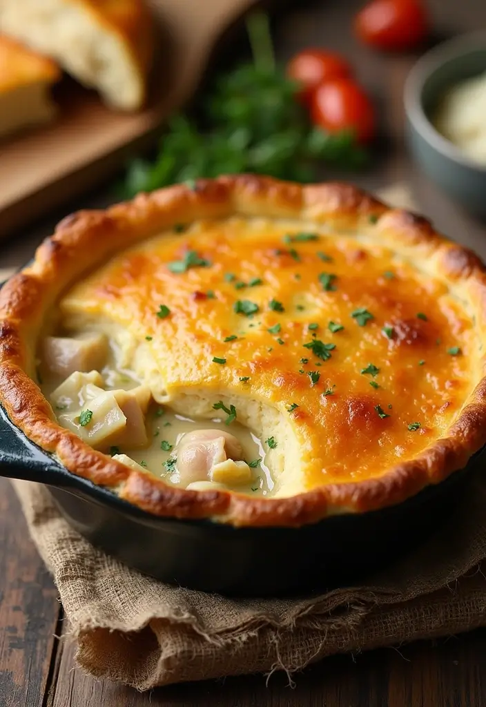 29 Chicken and Cheese Recipes That Are Ooey-Gooey Good - 9. Cheesy Chicken Pot Pie