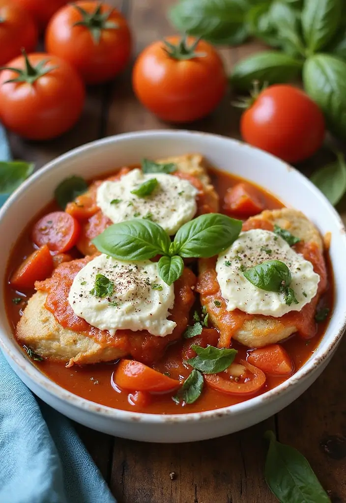 29 Cottage Cheese Chicken Parm Bowl Recipes That Feel Light & Protein-Packed 29 29 Cottage Cheese Chicken Parm Bowl Recipes That Feel Light & Protein-Packed - 28. Tomato Basil Cottage Cheese Chicken Parm Bowl