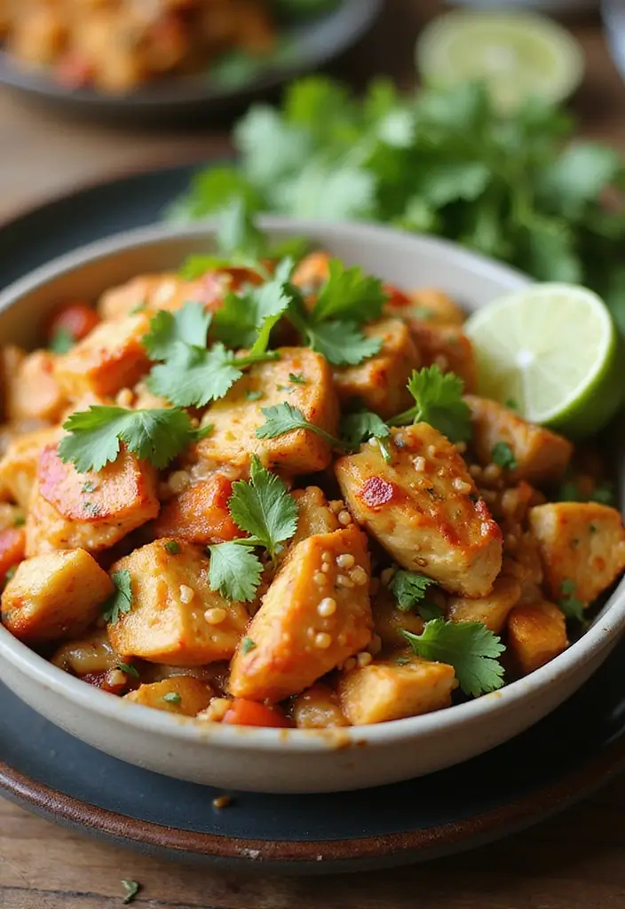 29 Cottage Cheese Chicken Parm Bowl Recipes That Feel Light & Protein-Packed 9 29 Cottage Cheese Chicken Parm Bowl Recipes That Feel Light & Protein-Packed - 8. Thai-Inspired Cottage Cheese Chicken Parm Bowl