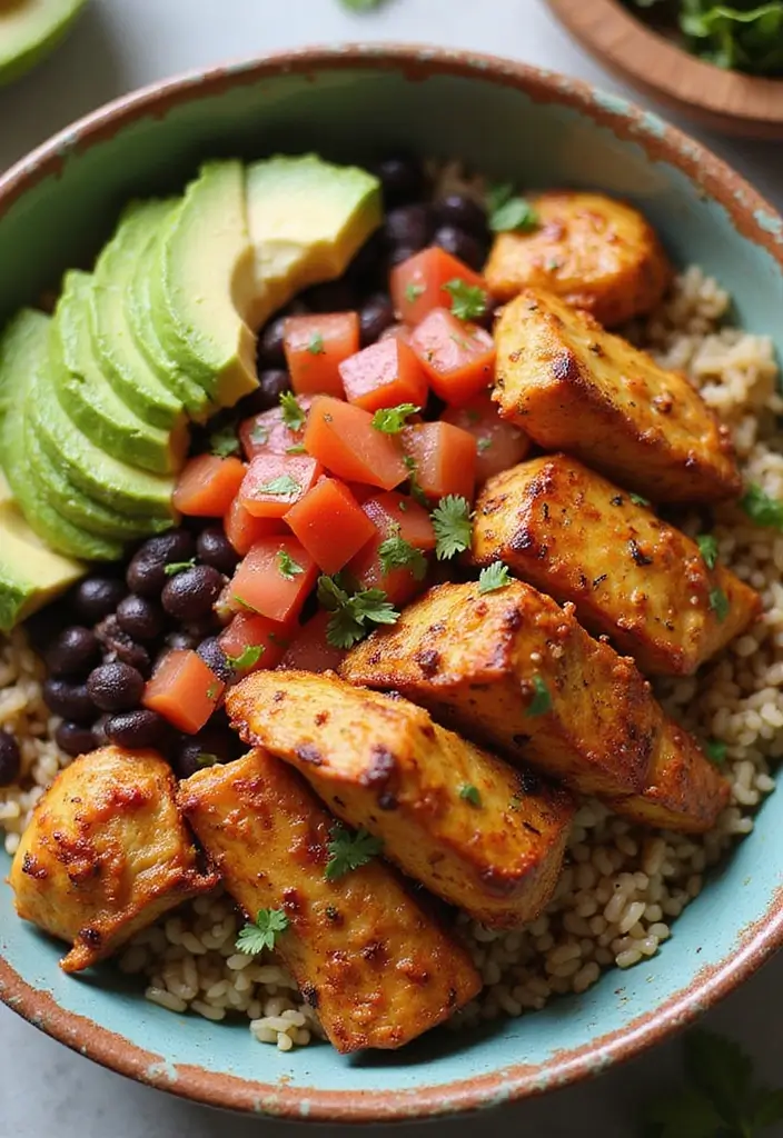 29 Healthy Chicken Burrito Bowl Recipes That Are Meal Prep Goals - 1. Spicy Chipotle Chicken Burrito Bowl