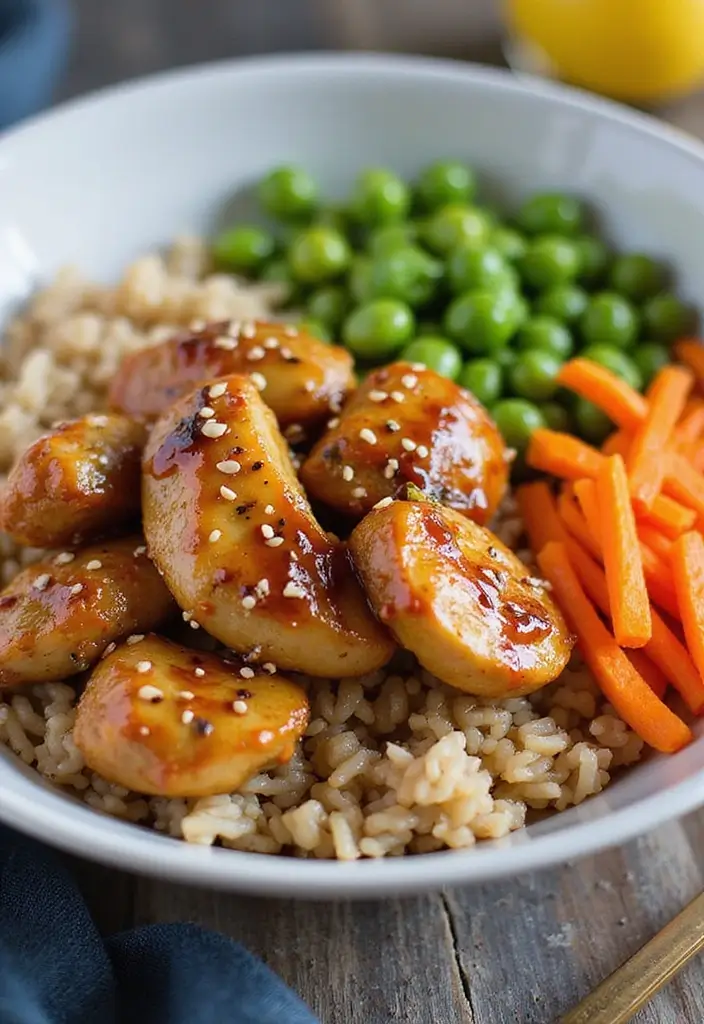 29 Healthy Chicken Burrito Bowl Recipes That Are Meal Prep Goals - 12. Ginger Soy Chicken Bowl