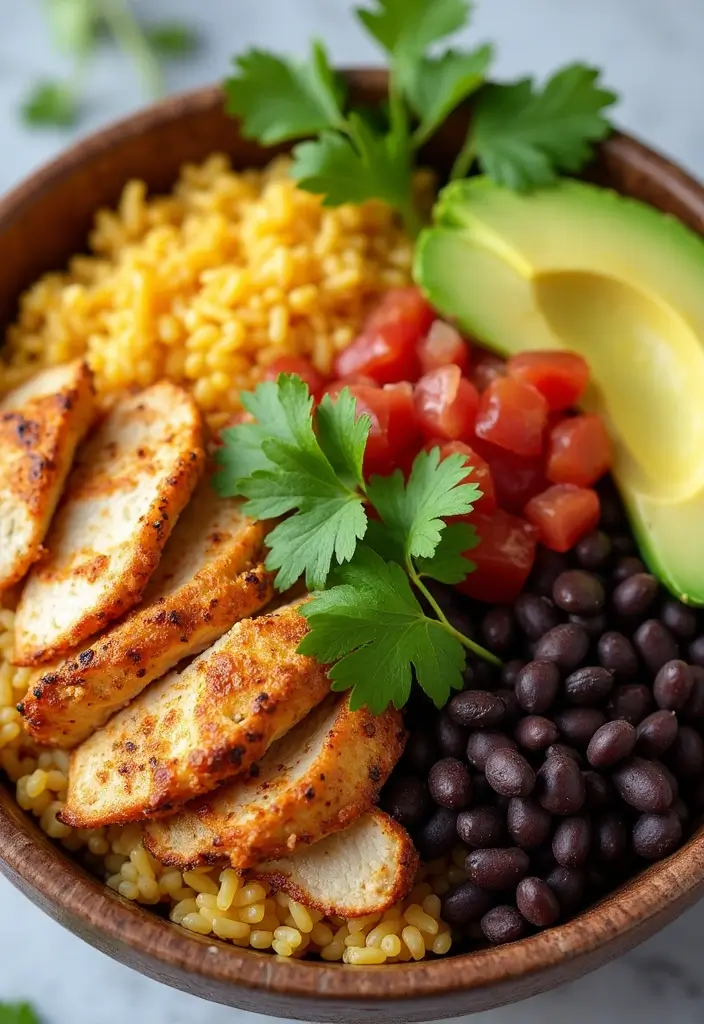 29 Healthy Chicken Burrito Bowl Recipes That Are Meal Prep Goals - 14. Taco Chicken Burrito Bowl