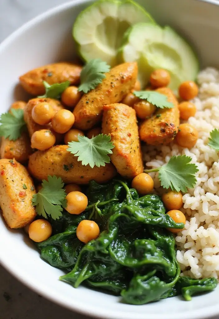 29 Healthy Chicken Burrito Bowl Recipes That Are Meal Prep Goals - 21. Curried Chicken Burrito Bowl