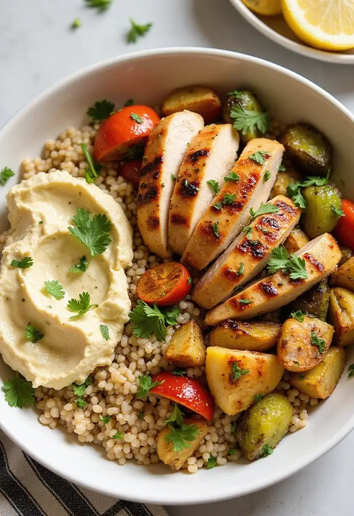 29 Healthy Chicken Burrito Bowl Recipes That Are Meal Prep Goals - 27. Simple Lemon Herb Chicken Bowl