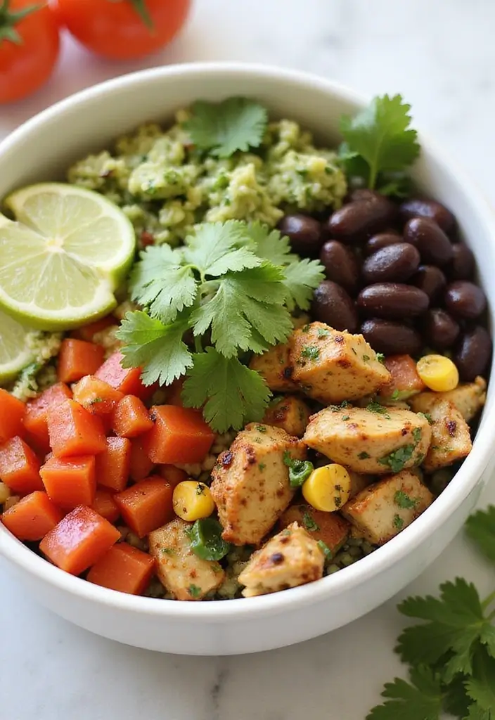 29 Healthy Chicken Burrito Bowl Recipes That Are Meal Prep Goals - 7. Cilantro Lime Chicken Burrito Bowl