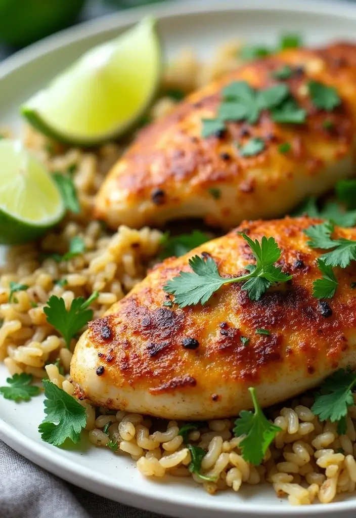 29 Shake and Bake Chicken Recipes That Are Simple & Crunchy - 20. Shake and Bake Chicken with Cilantro Lime Rice