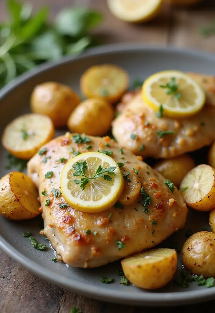 29 Sheet Pan Chicken and Potatoes Recipes That Are Simple & Hearty - 1. Lemon Herb Chicken and Potatoes