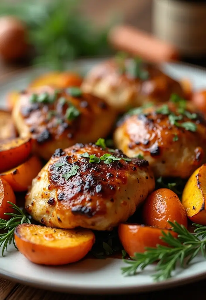 29 Sheet Pan Chicken and Potatoes Recipes That Are Simple & Hearty - 10. Balsamic Chicken and Root Vegetables