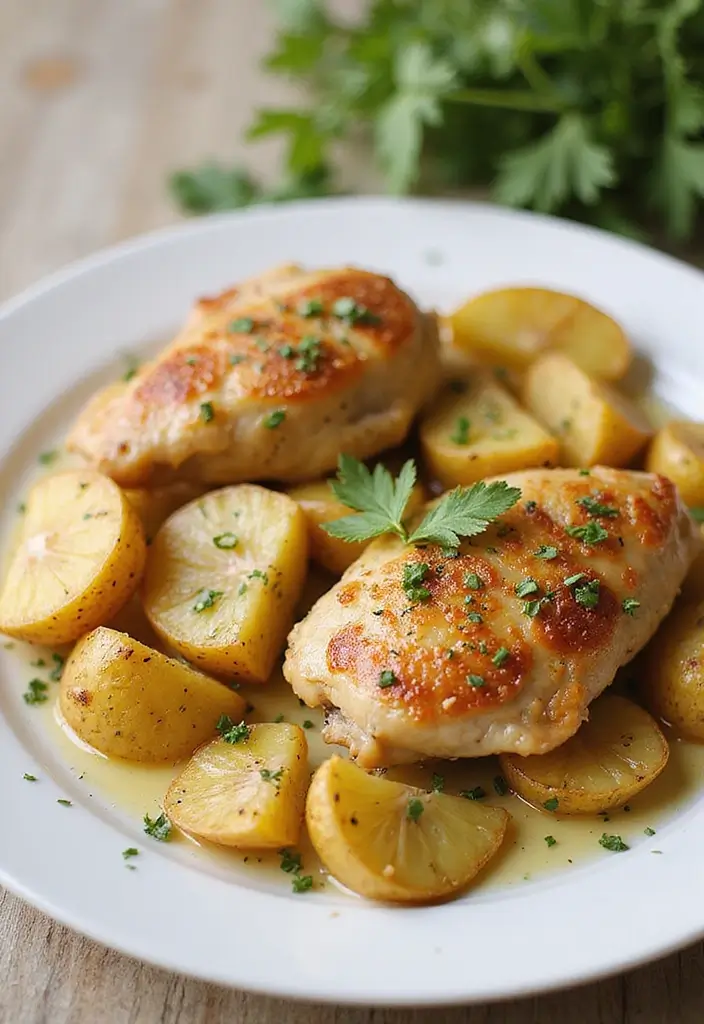 29 Sheet Pan Chicken and Potatoes Recipes That Are Simple & Hearty - 16. Lemon Garlic Butter Chicken with Potatoes