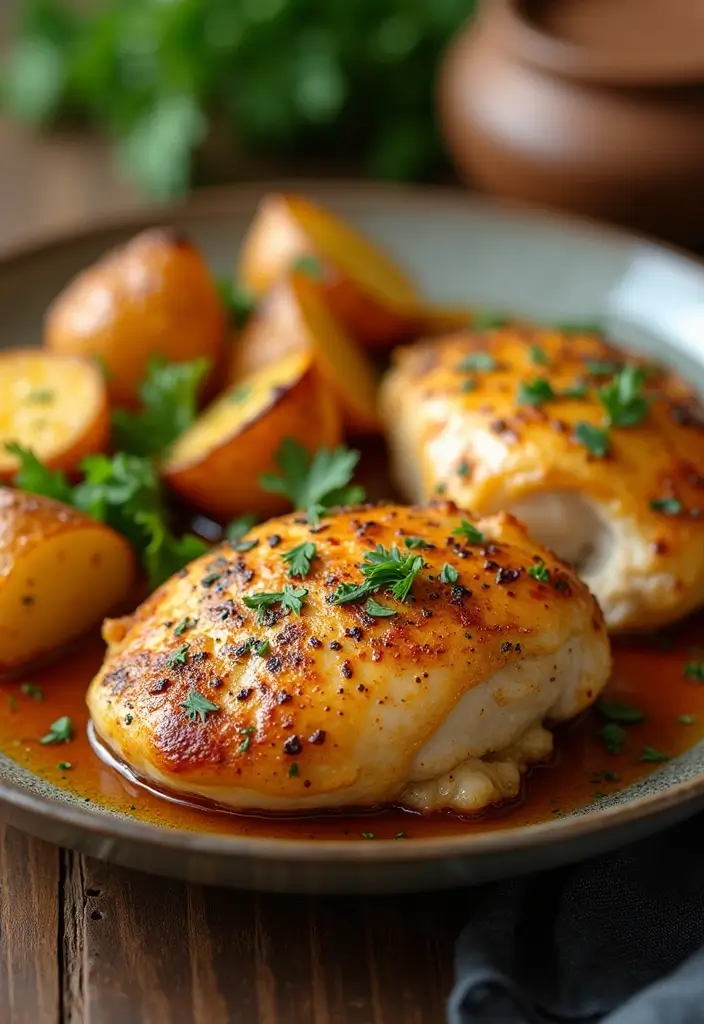 29 Sheet Pan Chicken and Potatoes Recipes That Are Simple & Hearty - 2. Garlic Butter Chicken and Potatoes