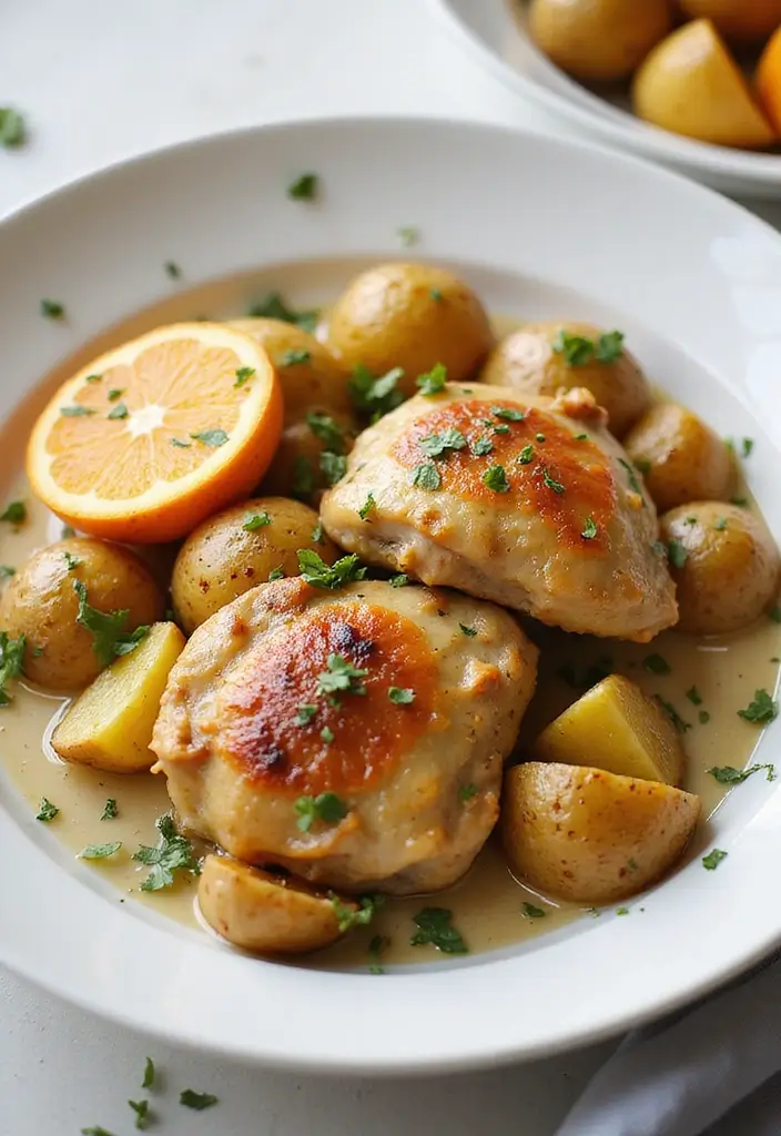 29 Sheet Pan Chicken and Potatoes Recipes That Are Simple & Hearty - 21. Orange Ginger Chicken with Potatoes
