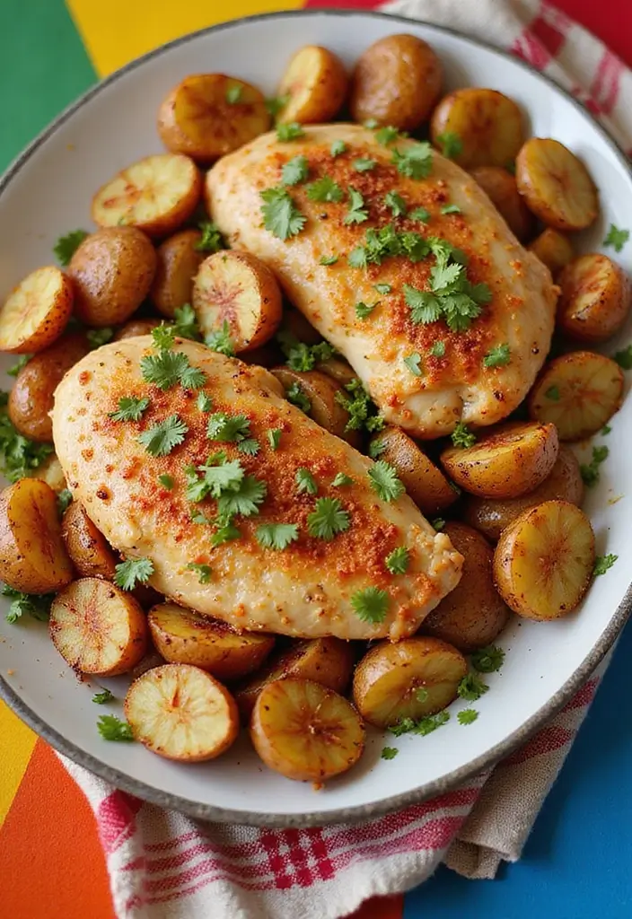 29 Sheet Pan Chicken and Potatoes Recipes That Are Simple & Hearty - 22. Taco Chicken and Potatoes