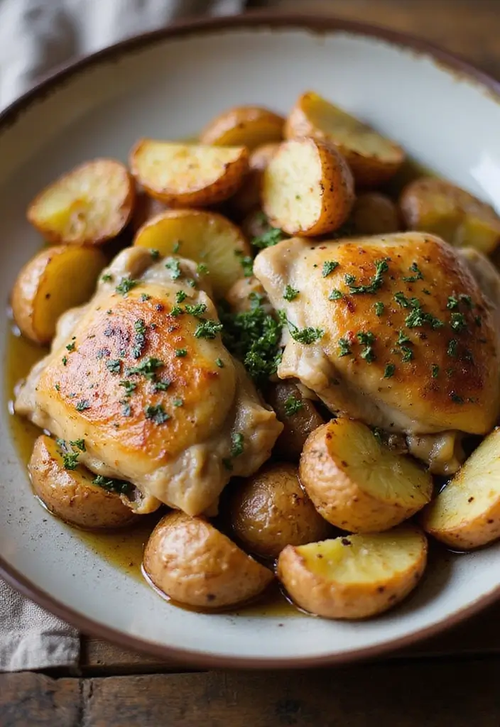 29 Sheet Pan Chicken and Potatoes Recipes That Are Simple & Hearty - 24. Savory Herb Chicken and Potatoes