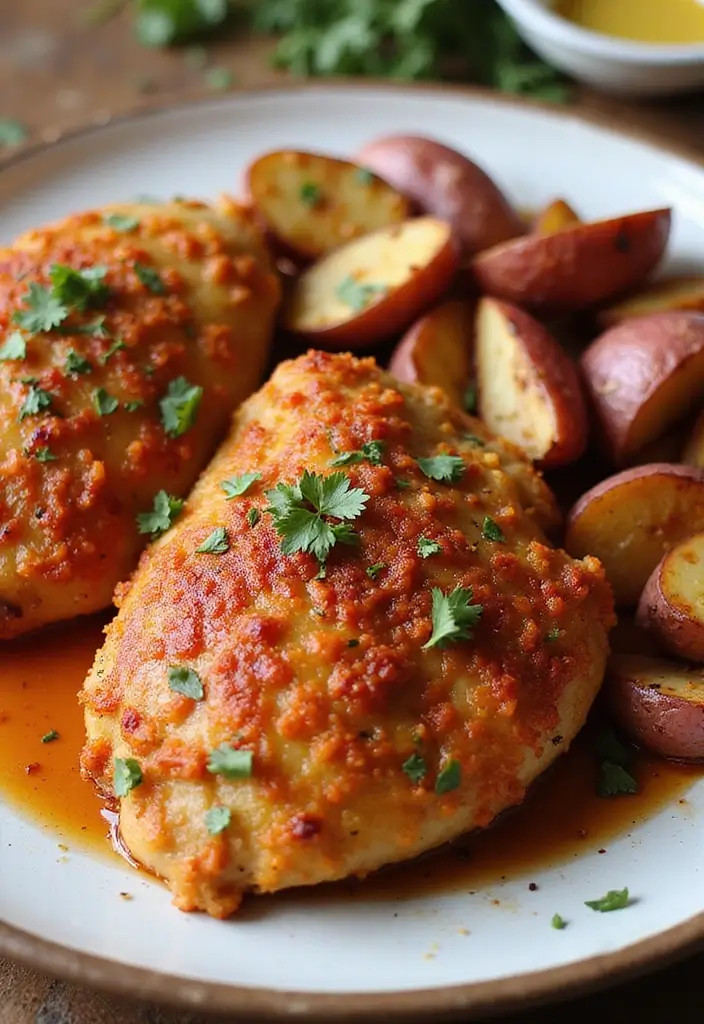 29 Sheet Pan Chicken and Potatoes Recipes That Are Simple & Hearty - 5. Spicy Paprika Chicken with Roasted Potatoes