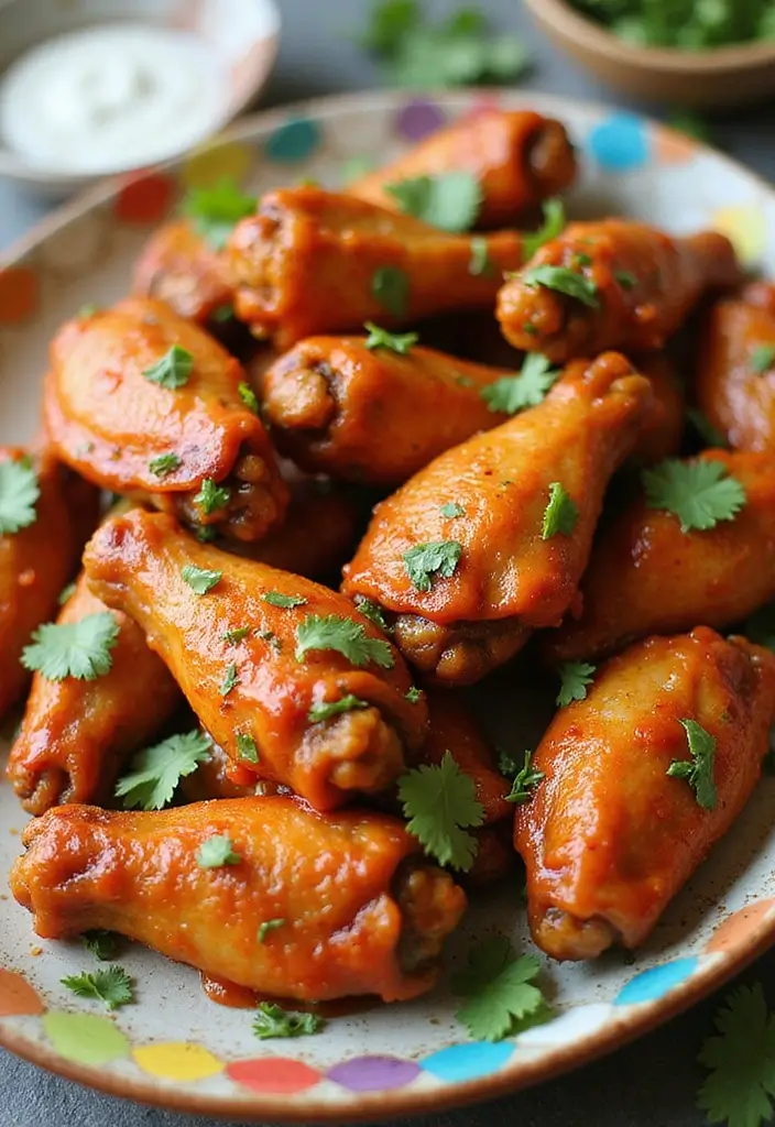 29 Sweet Chili Chicken Wings Recipes That Are Sticky & Delicious - 12. Sweet Chili Cilantro Chicken Wings