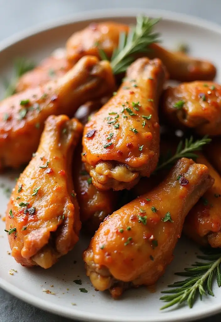 29 Sweet Chili Chicken Wings Recipes That Are Sticky & Delicious - 13. Sweet Chili Rosemary Chicken Wings