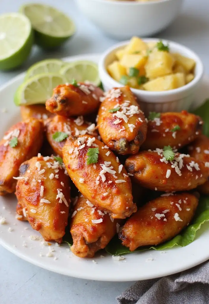 29 Sweet Chili Chicken Wings Recipes That Are Sticky & Delicious - 16. Sweet Chili Coconut Chicken Wings