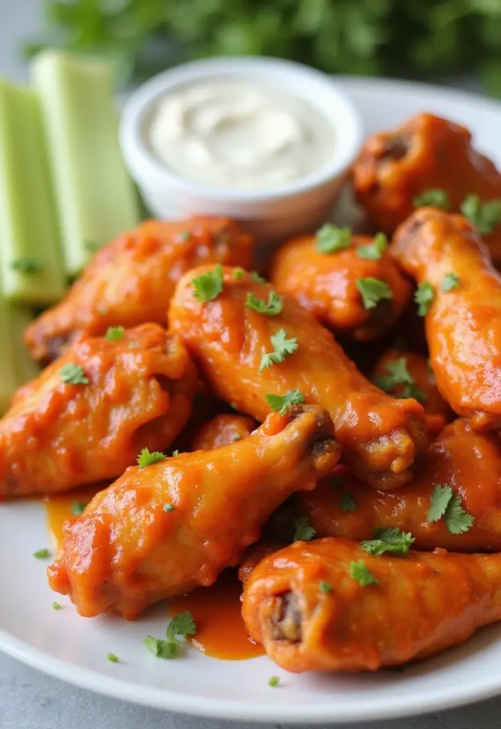 29 Sweet Chili Chicken Wings Recipes That Are Sticky & Delicious - 23. Sweet Chili Buffalo Chicken Wings
