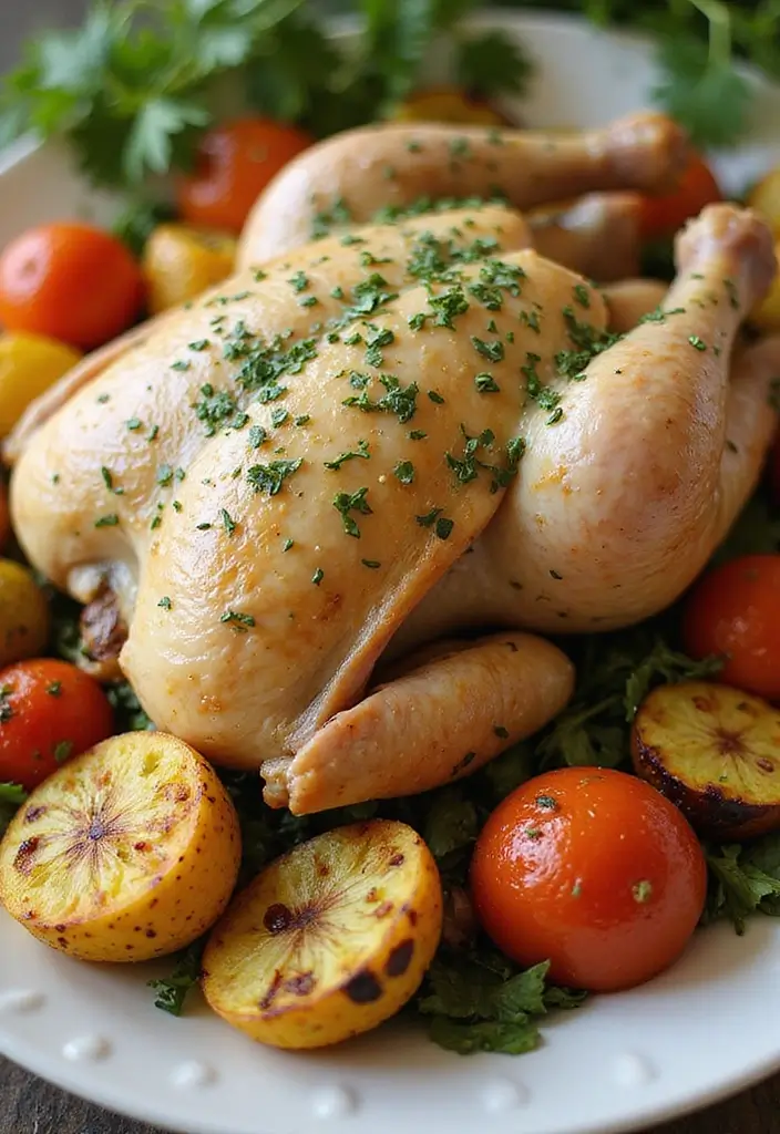 29 Whole Chicken Recipes Crockpot That Are Effortless & Juicy - 1. Garlic and Herb Whole Chicken