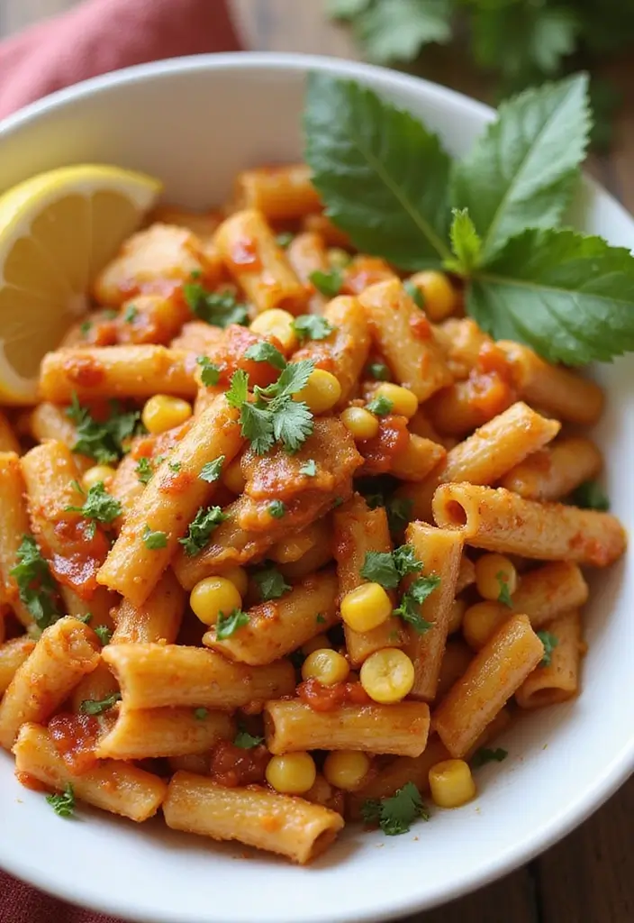 30 Chicken Cajun Pasta Recipes That Are Creamy & Spicy - 18. Spicy Cajun Chicken Pasta with Corn