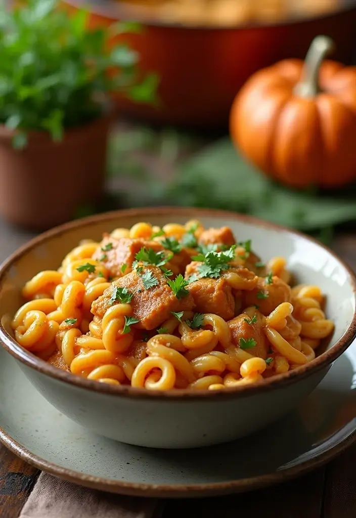 30 Chicken Cajun Pasta Recipes That Are Creamy & Spicy - 21. One-Pot Cajun Chicken Pasta with Pumpkin