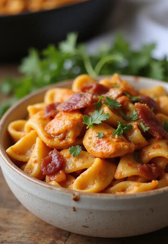 30 Chicken Cajun Pasta Recipes That Are Creamy & Spicy - 22. Spicy Cajun Chicken Pasta with Bacon