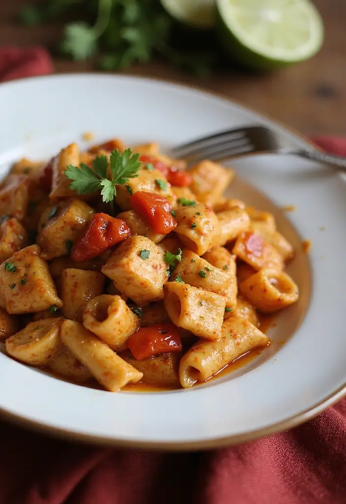 30 Chicken Cajun Pasta Recipes That Are Creamy & Spicy - 23. Cajun Chicken Pasta with Roasted Red Peppers