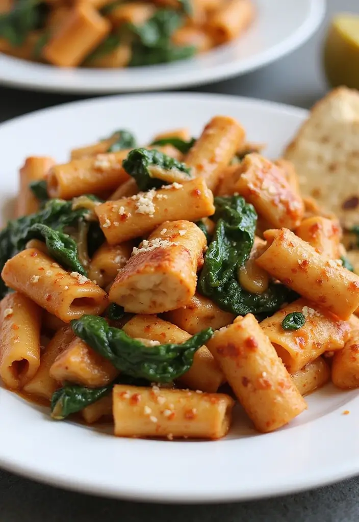 30 Chicken Cajun Pasta Recipes That Are Creamy & Spicy - 24. Spicy Cajun Chicken Pasta with Cheesy Spinach