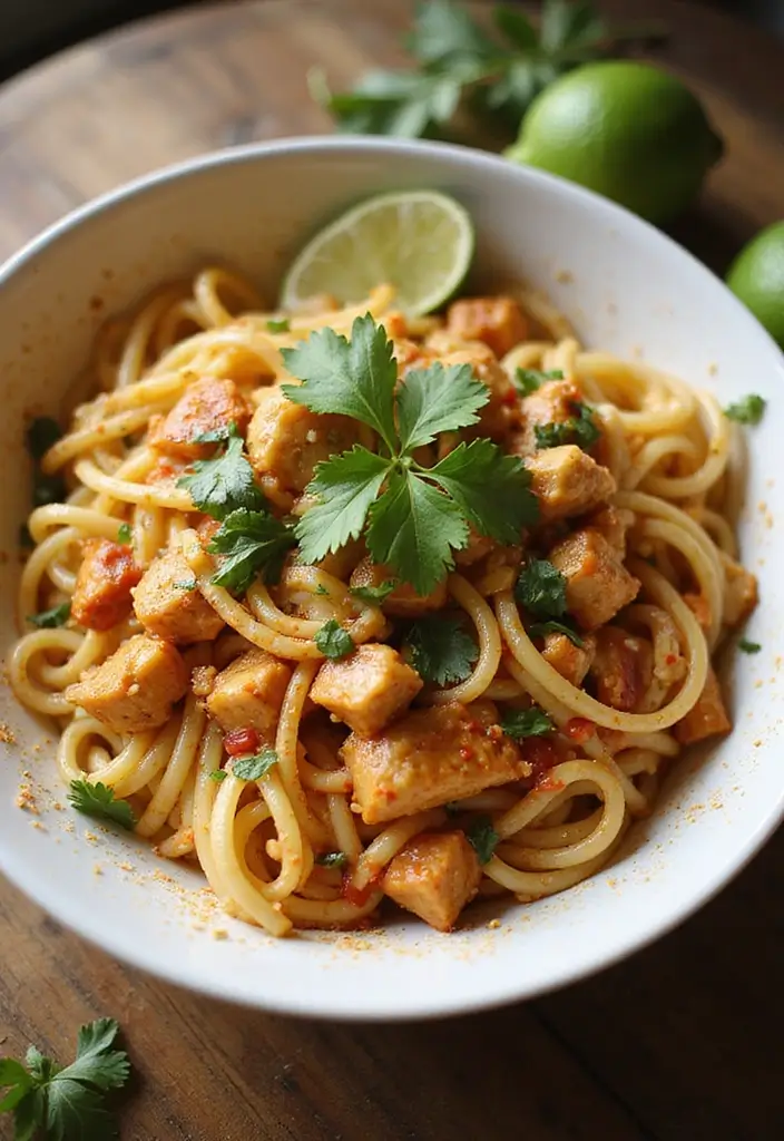 30 Chicken Cajun Pasta Recipes That Are Creamy & Spicy - 27. Spicy Cajun Chicken Pasta with Cilantro Lime Sauce