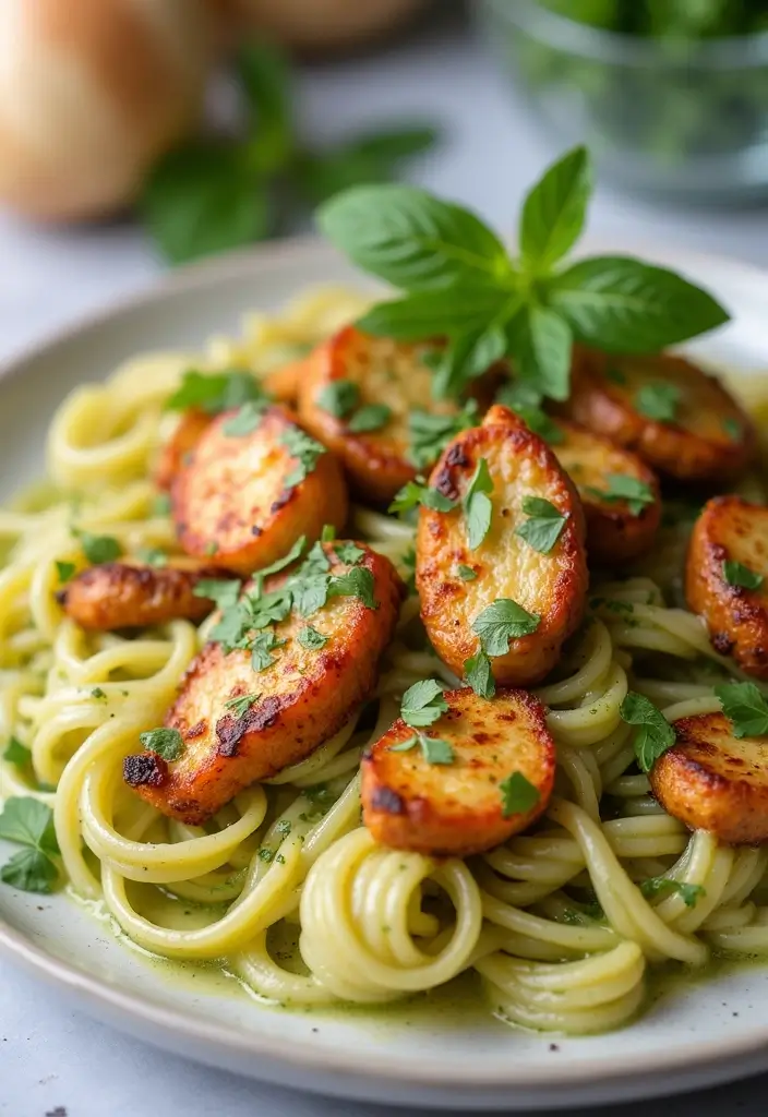 30 Chicken Cajun Pasta Recipes That Are Creamy & Spicy - 29. Cajun Chicken Pasta with Creamy Pesto Sauce