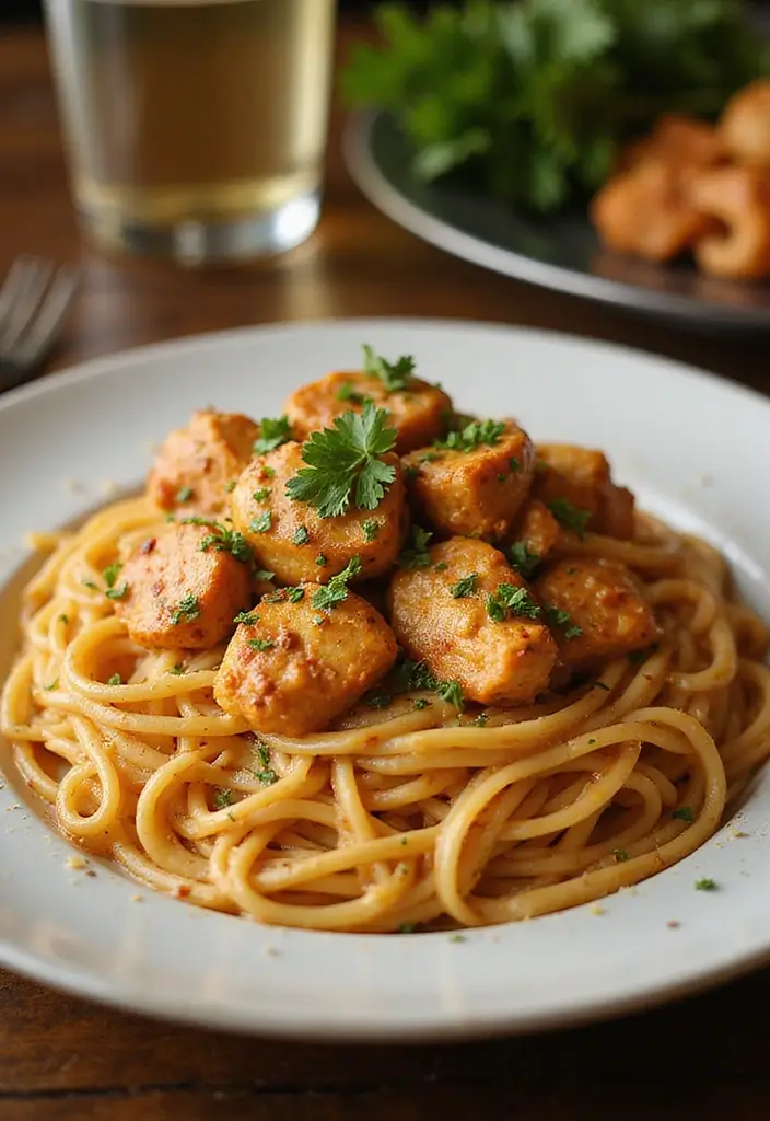 30 Chicken Cajun Pasta Recipes That Are Creamy & Spicy - 6. Creamy Cajun Chicken Spaghetti