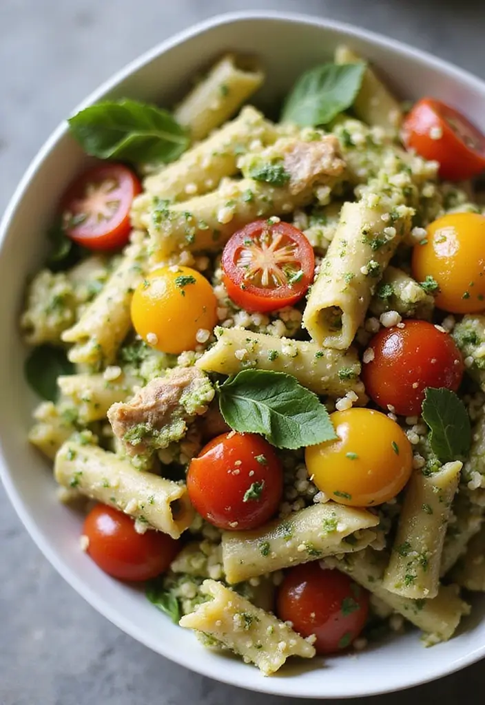 30 Chicken Pesto Pasta Salad Recipes That Are Perfect for Lunch - 15. Chicken Pesto Pasta Salad with Quinoa