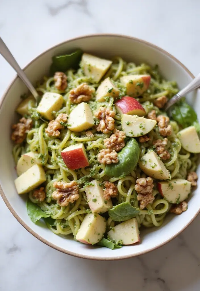30 Chicken Pesto Pasta Salad Recipes That Are Perfect for Lunch - 17. Chicken Pesto Pasta Salad with Apples and Walnuts