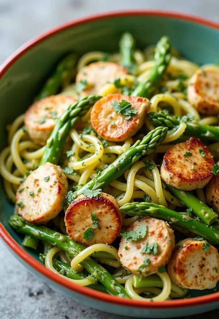 30 Chicken Pesto Pasta Salad Recipes That Are Perfect for Lunch - 21. Chicken Pesto Pasta Salad with Asparagus