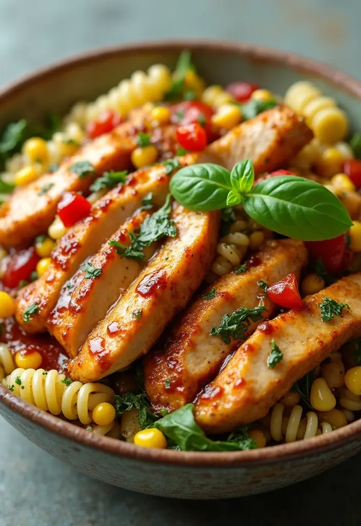 30 Chicken Pesto Pasta Salad Recipes That Are Perfect for Lunch - 6. BBQ Chicken Pesto Pasta Salad