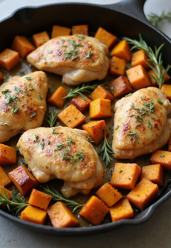 30 Chicken and Squash Recipes That Are Seasonal & Delicious - 1. One-Pan Chicken and Butternut Squash