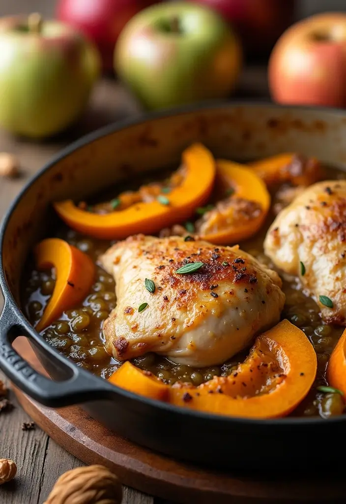 30 Chicken and Squash Recipes That Are Seasonal & Delicious - 11. Chicken and Apple Squash Bake