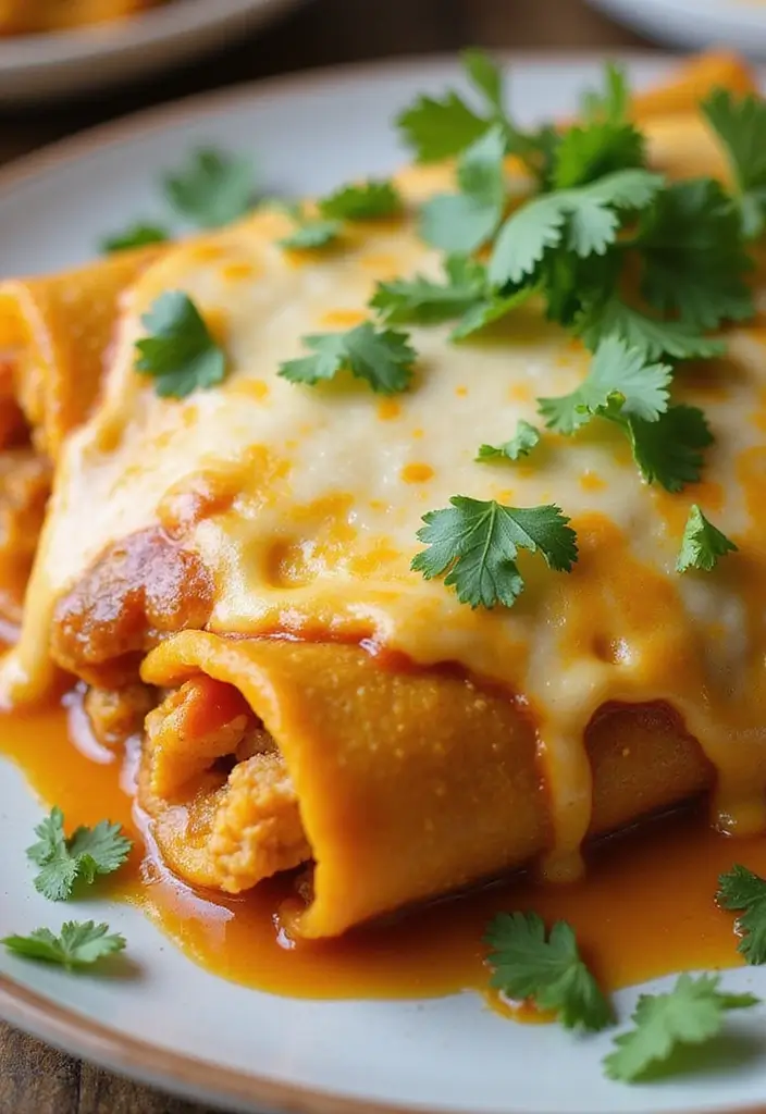 30 Chicken and Squash Recipes That Are Seasonal & Delicious - 18. Pumpkin and Chicken Enchiladas