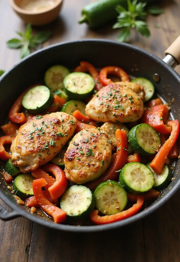 30 Chicken and Squash Recipes That Are Seasonal & Delicious - 2. Chicken and Zucchini Skillet