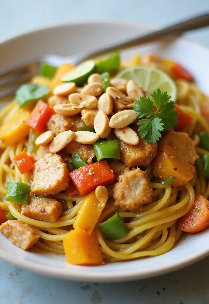 30 Chicken and Squash Recipes That Are Seasonal & Delicious - 28. Chicken and Spaghetti Squash Pad Thai