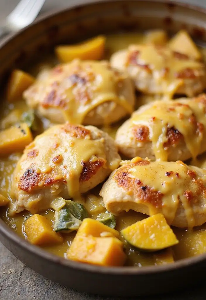 30 Chicken and Squash Recipes That Are Seasonal & Delicious - 3. Creamy Chicken and Acorn Squash Bake