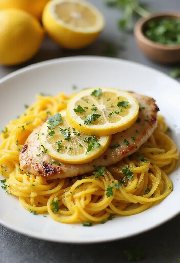 30 Chicken and Squash Recipes That Are Seasonal & Delicious - 4. Lemon Garlic Chicken with Spaghetti Squash